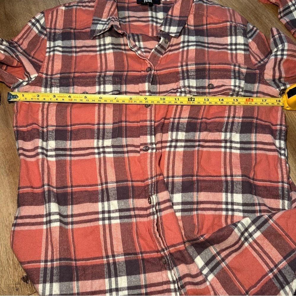PAIGE Plaid Canyon Rose & Graystone Button Down Shirt Small Style 1986805-3093 - Picture 4 of 11